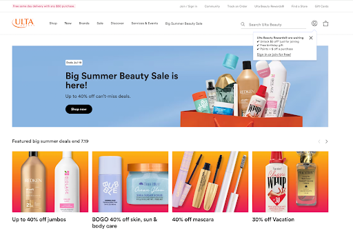 Ulta Beauty Homepage