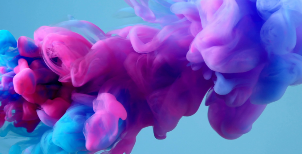 Pink and blue liquid levitation